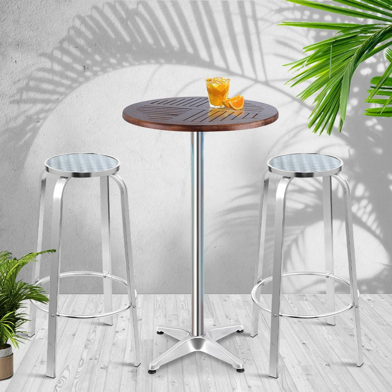 Outdoor Bistro Set Bar Table & Stools - Rivercity House & Home Co. (ABN 18 642 972 209) - Affordable Modern Furniture Australia