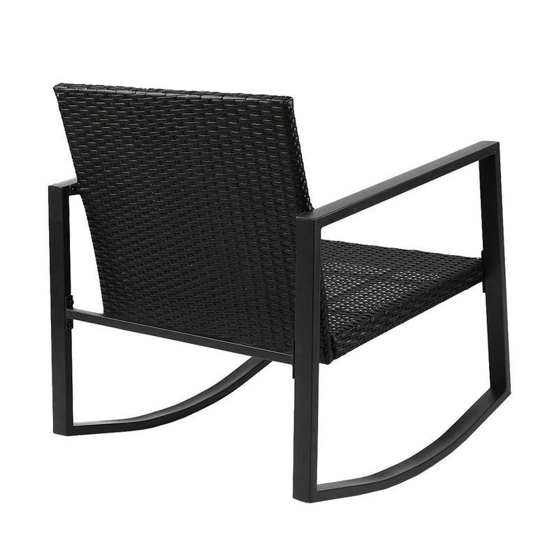 Outdoor Chair Rocking Set - Black - Furniture - Rivercity House & Home Co. (ABN 18 642 972 209) - Affordable Modern Furniture Australia