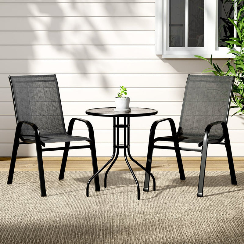 3 Piece Stackable Bistro Set - Furniture > Outdoor - Rivercity House & Home Co. (ABN 18 642 972 209) - Affordable Modern Furniture Australia