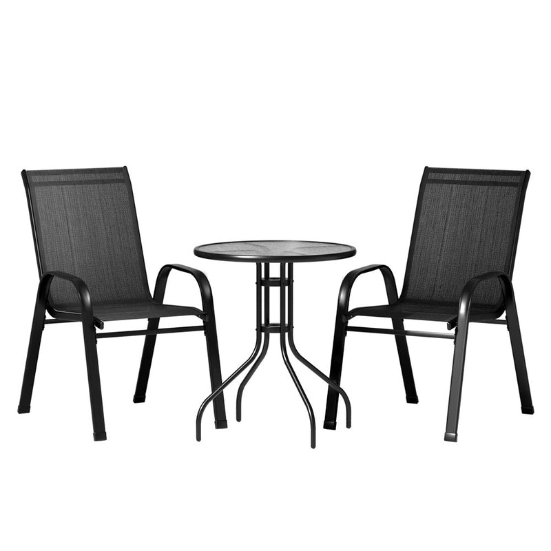 3 Piece Stackable Bistro Set - Furniture > Outdoor - Rivercity House & Home Co. (ABN 18 642 972 209) - Affordable Modern Furniture Australia