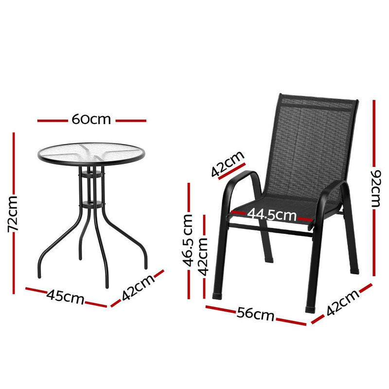 5 Piece Stackable Bistro Set - Furniture > Outdoor - Rivercity House & Home Co. (ABN 18 642 972 209) - Affordable Modern Furniture Australia
