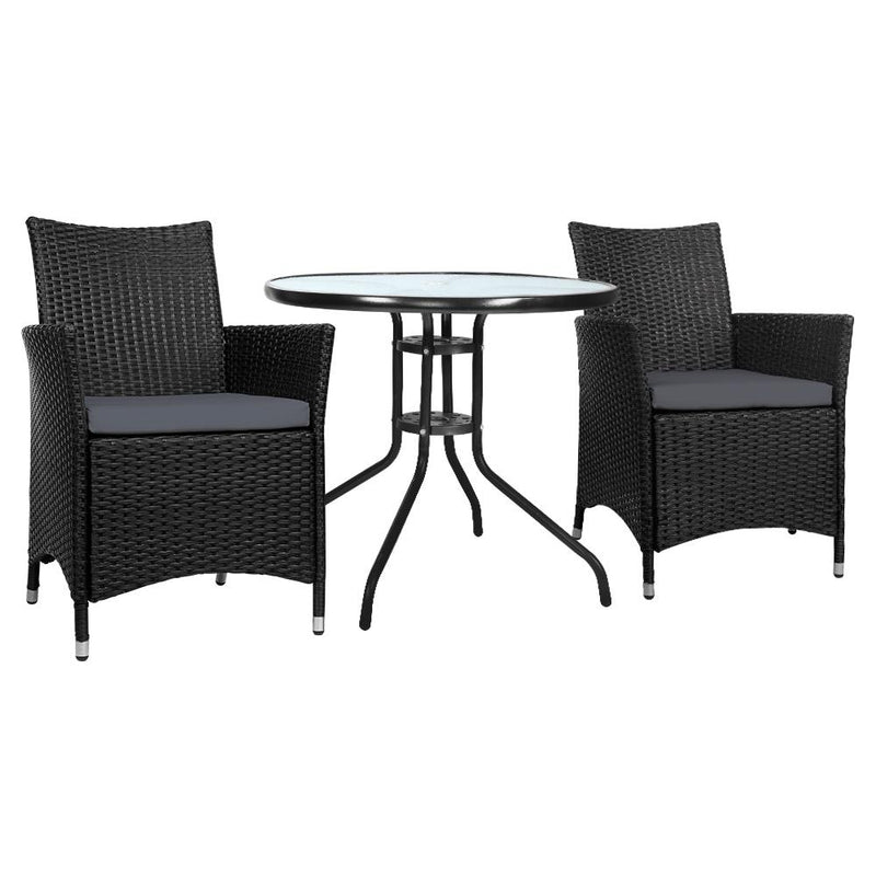 Outdoor Furniture Dining Chair Table Bistro Set Wicker - Rivercity House & Home Co. (ABN 18 642 972 209) - Affordable Modern Furniture Australia