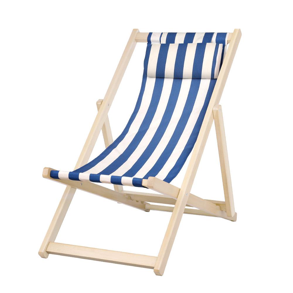 Outdoor Furniture Sun Lounge Beach Chairs Deck Chair Folding Wooden Patio Rivercity House