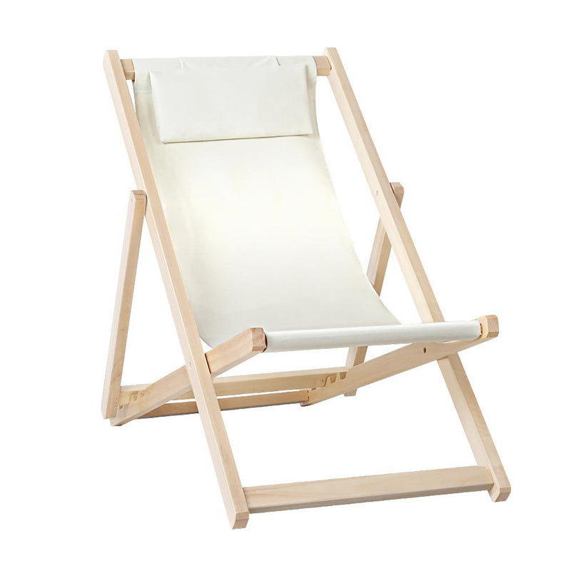Outdoor Furniture Sun Lounge Chairs Deck Chair Folding Wooden Patio Beach - Rivercity House & Home Co. (ABN 18 642 972 209) - Affordable Modern Furniture Australia