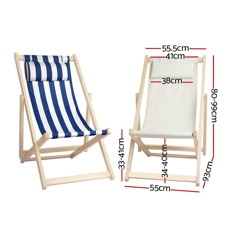 Outdoor Furniture Sun Lounge Chairs Deck Chair Folding Wooden Patio Beach - Rivercity House & Home Co. (ABN 18 642 972 209) - Affordable Modern Furniture Australia