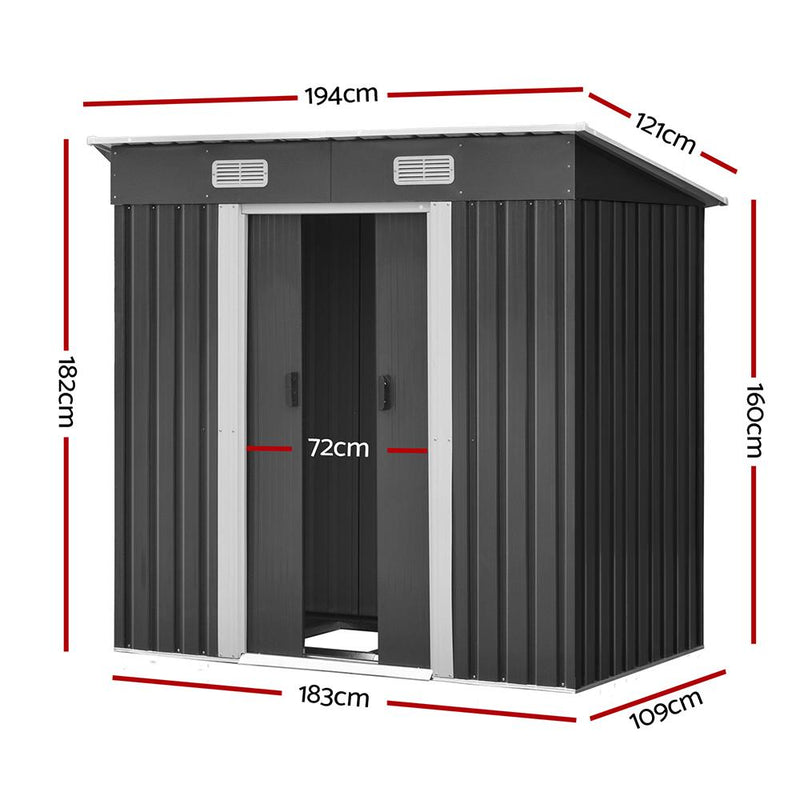 Outdoor Garden Shed 1.94 x 1.21M with Base - Rivercity House & Home Co. (ABN 18 642 972 209) - Affordable Modern Furniture Australia