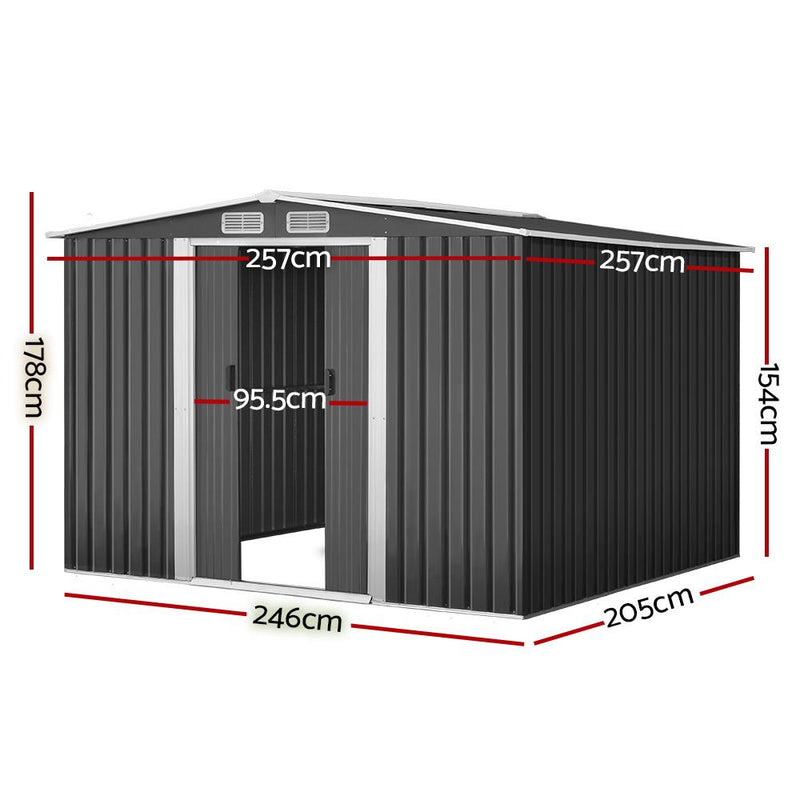 Outdoor Garden Shed 2.6 x 2.57 x 1.78M - Home & Garden > Garden Furniture - Rivercity House & Home Co. (ABN 18 642 972 209) - Affordable Modern Furniture Australia