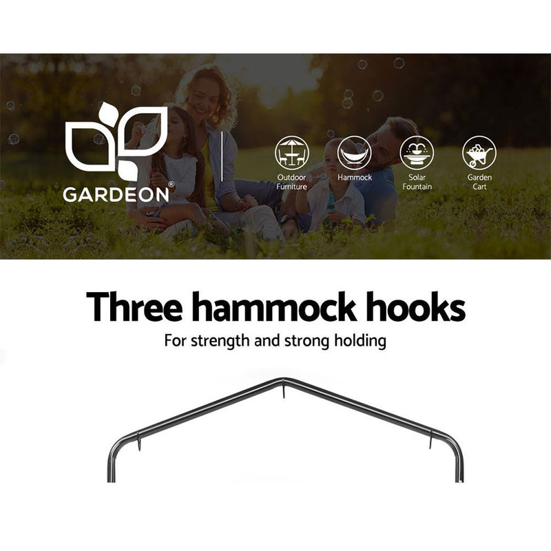Outdoor Hammock Chair with Stand Cotton Swing Relax Hanging 124CM Cream - Furniture > Outdoor - Rivercity House & Home Co. (ABN 18 642 972 209) - Affordable Modern Furniture Australia