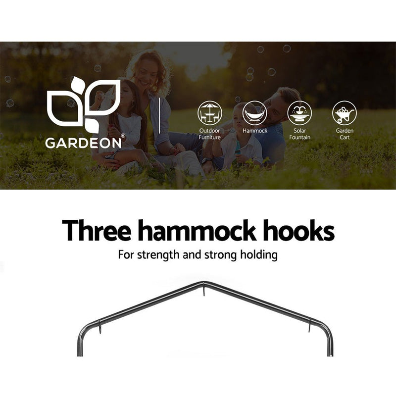 Outdoor Hammock Chair with Stand Swing Hanging Hammock Garden Grey - Furniture > Outdoor - Rivercity House & Home Co. (ABN 18 642 972 209) - Affordable Modern Furniture Australia