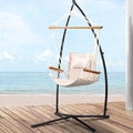 Outdoor Hammock Chair with Steel Stand - Beach Cream