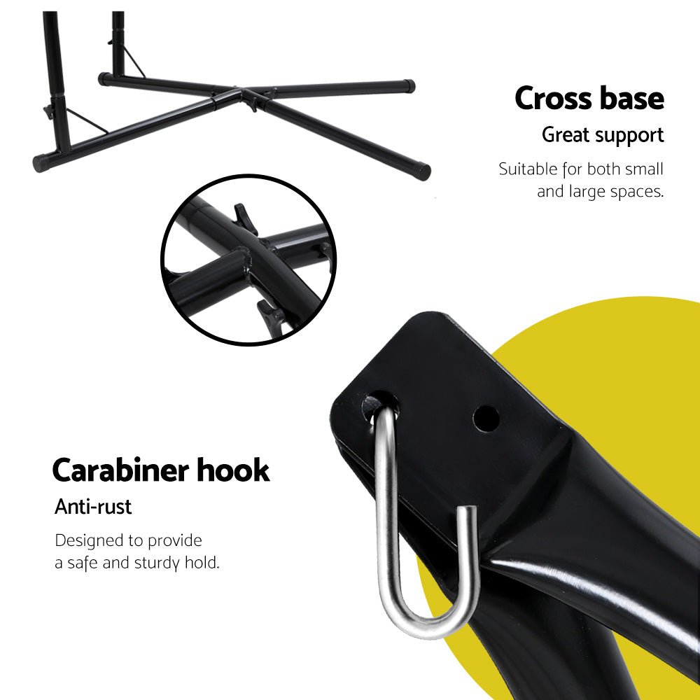 Outdoor Hammock Chair with Steel Stand - Beach Grey - Furniture > Outdoor - Rivercity House & Home Co. (ABN 18 642 972 209) - Affordable Modern Furniture Australia