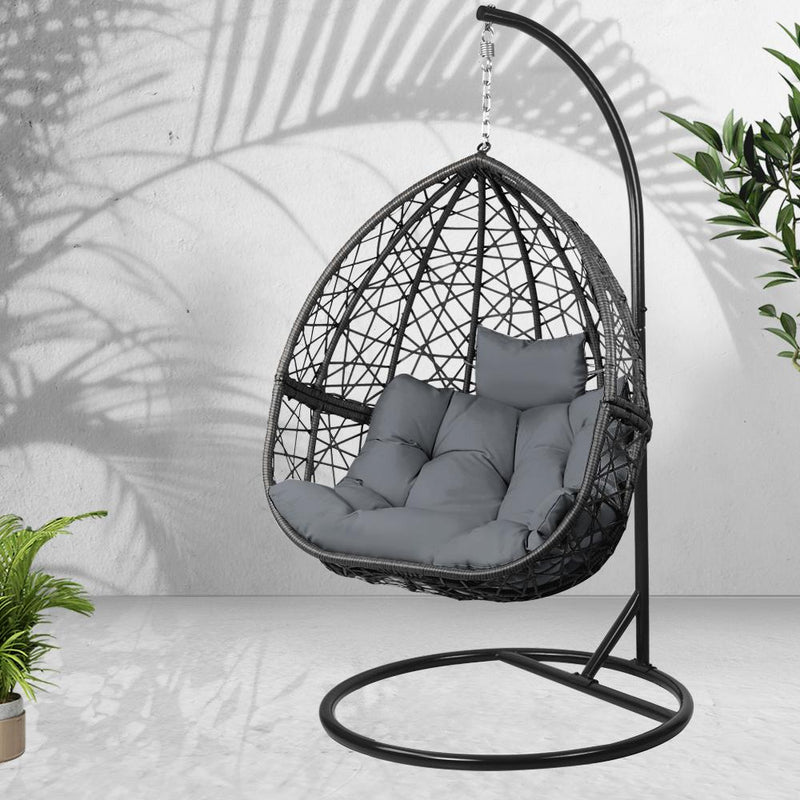 Outdoor Hanging Swing Chair - Black - Home & Garden - Rivercity House And Home Co.