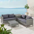 Outdoor Sofa Lounge Set With Storage - Grey