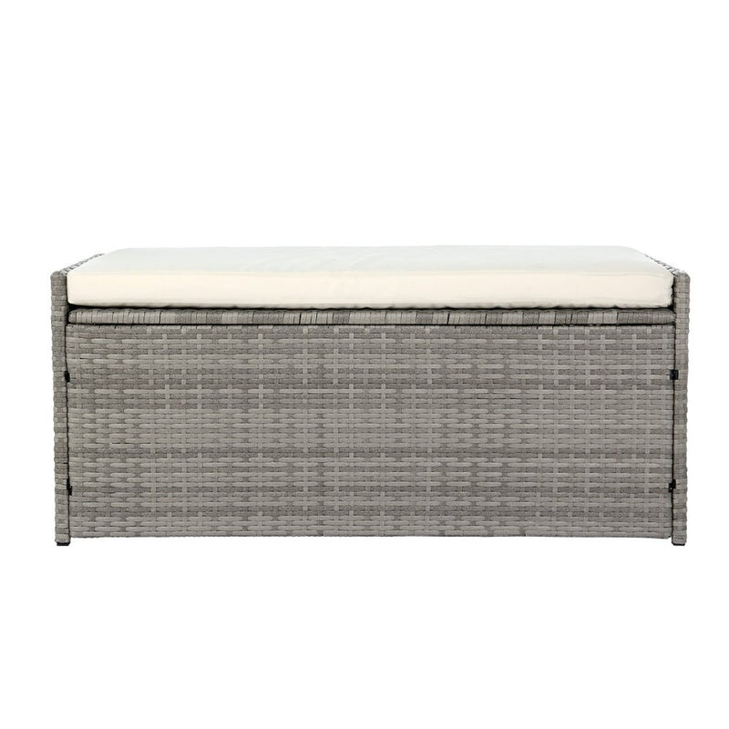 Grey Outdoor Storage Bench Box with Cushion - Home & Garden > Storage - Rivercity House & Home Co. (ABN 18 642 972 209) - Affordable Modern Furniture Australia