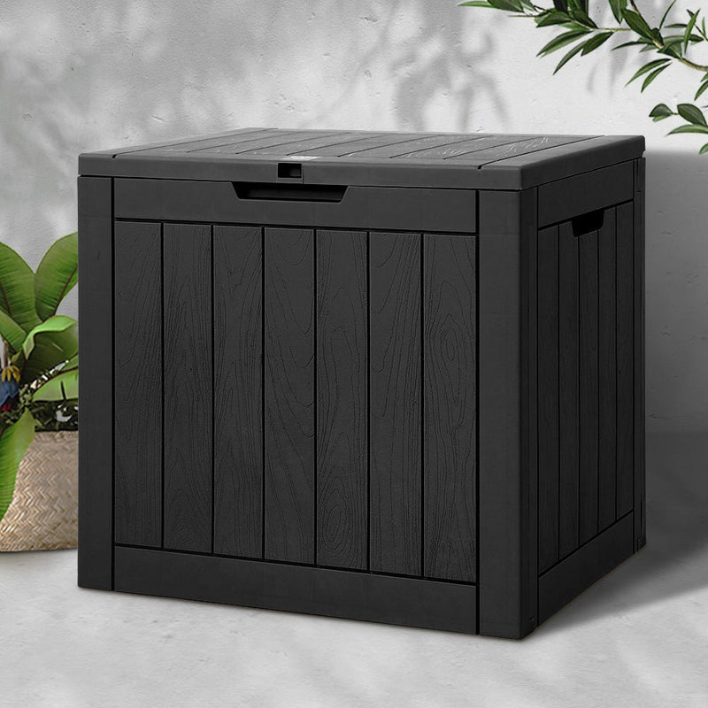 Outdoor Storage Box 118L Black - Home & Garden > Storage - Rivercity House & Home Co. (ABN 18 642 972 209) - Affordable Modern Furniture Australia