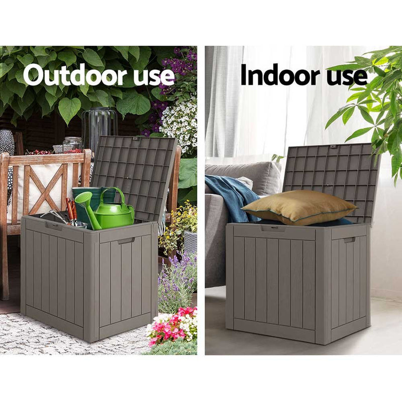 Outdoor Storage Box 118L Grey - Home & Garden > Storage - Rivercity House & Home Co. (ABN 18 642 972 209) - Affordable Modern Furniture Australia