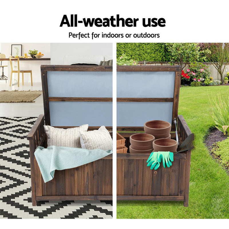 Outdoor Storage Box Wooden Garden Bench Chest Toy Tool Sheds Furniture - Rivercity House & Home Co. (ABN 18 642 972 209) - Affordable Modern Furniture Australia