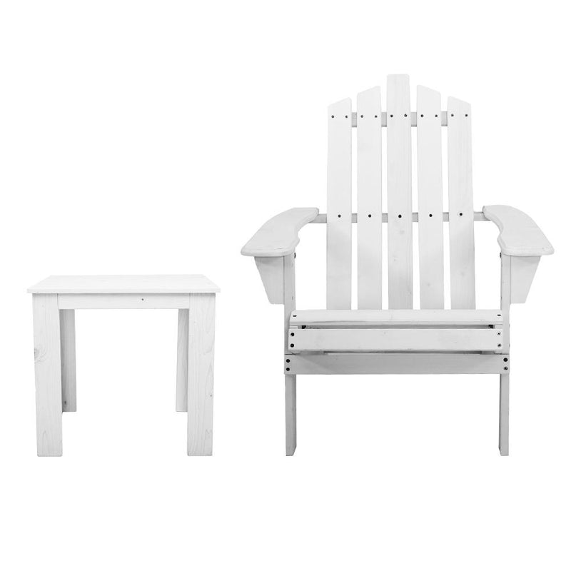 Outdoor Sun Lounge Beach Chairs Table Setting Wooden Adirondack Patio Chair Lounges - Rivercity House & Home Co. (ABN 18 642 972 209) - Affordable Modern Furniture Australia