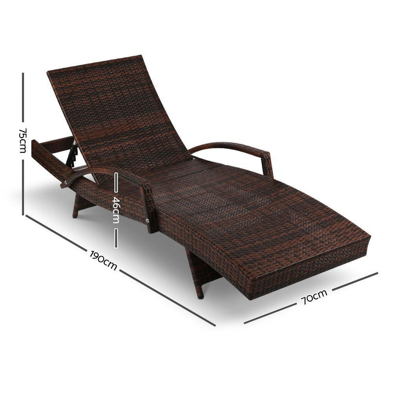 Outdoor Sun Lounge - Brown - Furniture > Outdoor - Rivercity House And Home Co.