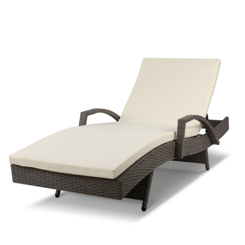 Outdoor Sun Lounge - Grey - Rivercity House & Home Co. (ABN 18 642 972 209) - Affordable Modern Furniture Australia