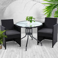 Outdoor Table and 2 Chairs Bistro Style Set (Style 3)