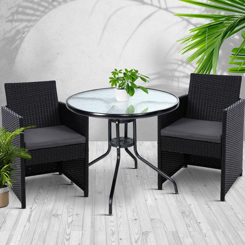 Outdoor Table and 2 Chairs Bistro Style Set (Style 3) - Rivercity House & Home Co. (ABN 18 642 972 209) - Affordable Modern Furniture Australia