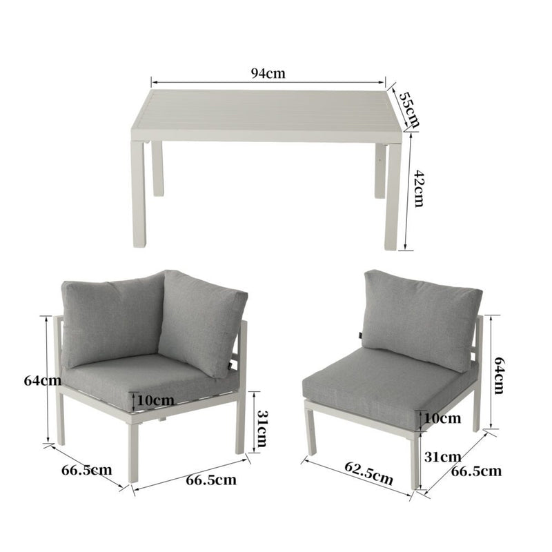 Outdoor White Modern 7 Piece Lounge Set - Furniture > Outdoor - Rivercity House & Home Co. (ABN 18 642 972 209) - Affordable Modern Furniture Australia