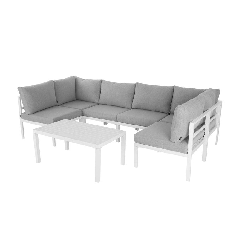 Outdoor White Modern 7 Piece Lounge Set - Furniture > Outdoor - Rivercity House & Home Co. (ABN 18 642 972 209) - Affordable Modern Furniture Australia