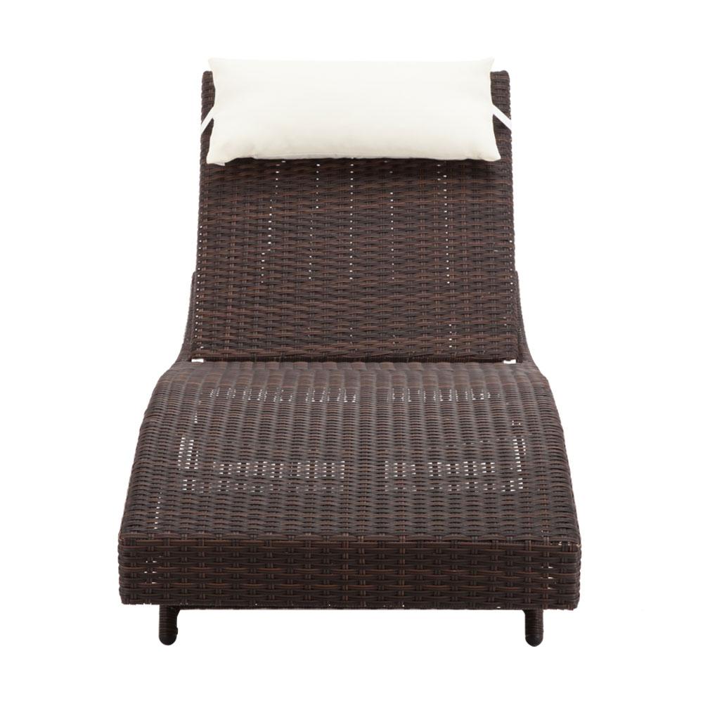 Outdoor Wicker Sun Lounge - Brown - Rivercity House & Home Co. (ABN 18 642 972 209) - Affordable Modern Furniture Australia