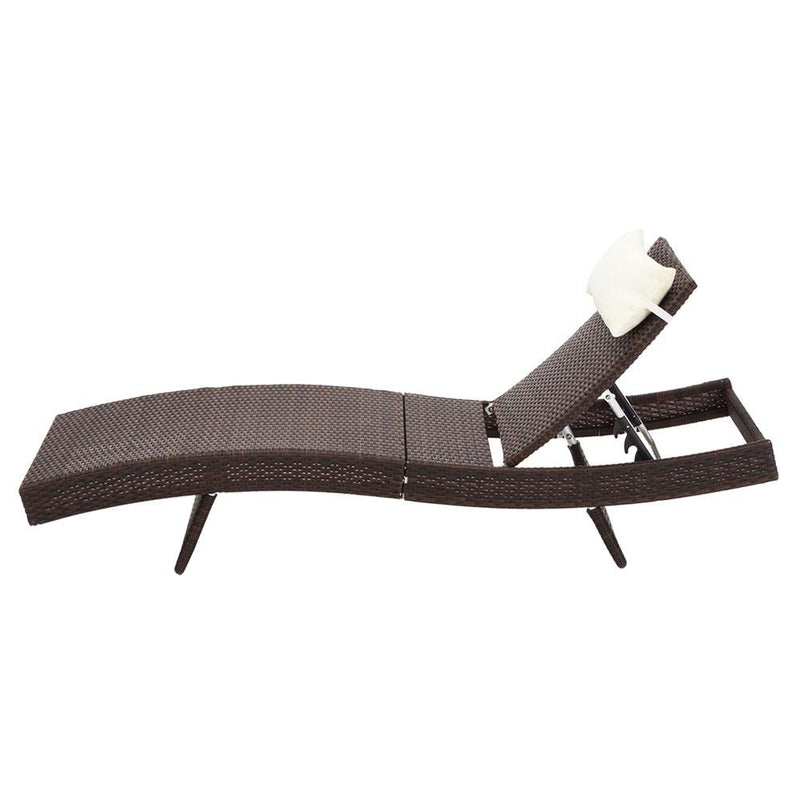 Outdoor Wicker Sun Lounge - Brown - Rivercity House & Home Co. (ABN 18 642 972 209) - Affordable Modern Furniture Australia