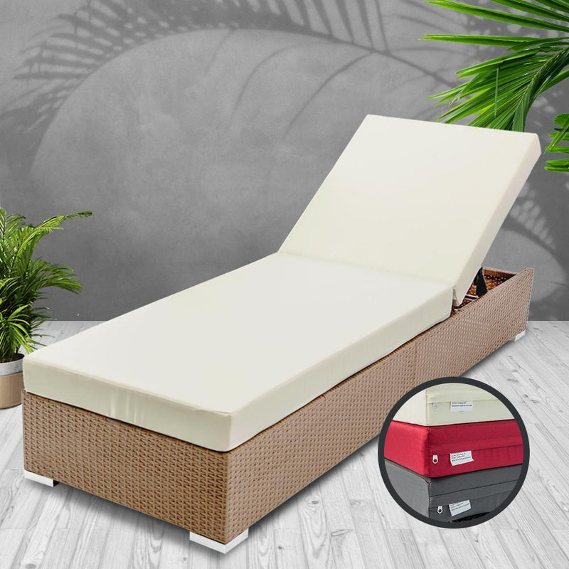 Outdoor Wicker Sun Lounge - Natural Brown - Furniture > Outdoor - Rivercity House & Home Co. (ABN 18 642 972 209) - Affordable Modern Furniture Australia