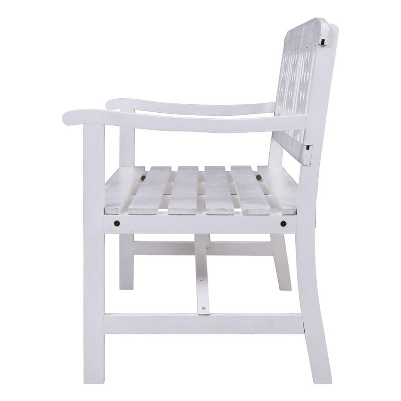 Outdoor Wooden Garden Bench 3 Seat White - Furniture - Rivercity House And Home Co.