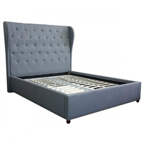 Paris Deluxe Fabric Bed Frame Queen Grey - Rivercity House & Home Co. (ABN 18 642 972 209) - Affordable Modern Furniture Australia