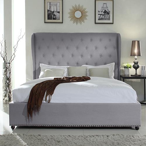 Paris King Bed Frame Grey - Rivercity House & Home Co. (ABN 18 642 972 209) - Affordable Modern Furniture Australia
