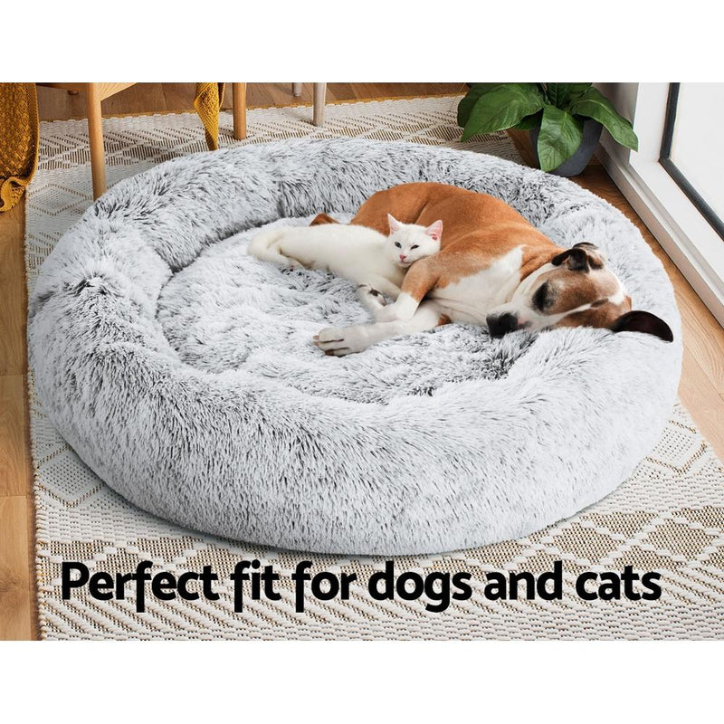 Pet Calming Bed Extra Large 110cm Charcoal Washable - Rivercity House & Home Co. (ABN 18 642 972 209) - Affordable Modern Furniture Australia