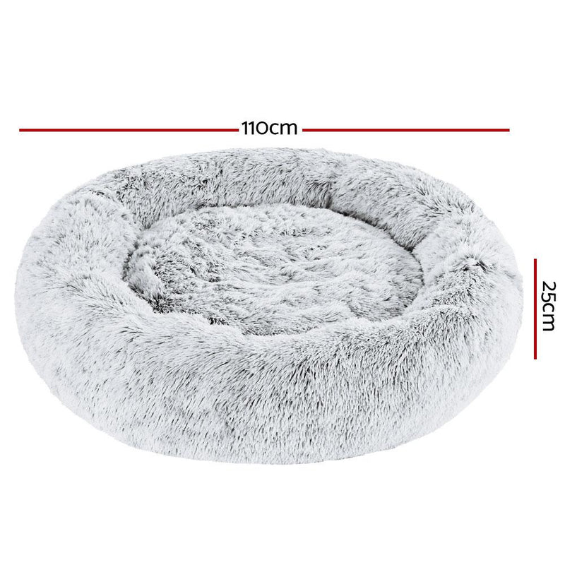 Pet Calming Bed Extra Large 110cm Charcoal Washable - Rivercity House & Home Co. (ABN 18 642 972 209) - Affordable Modern Furniture Australia