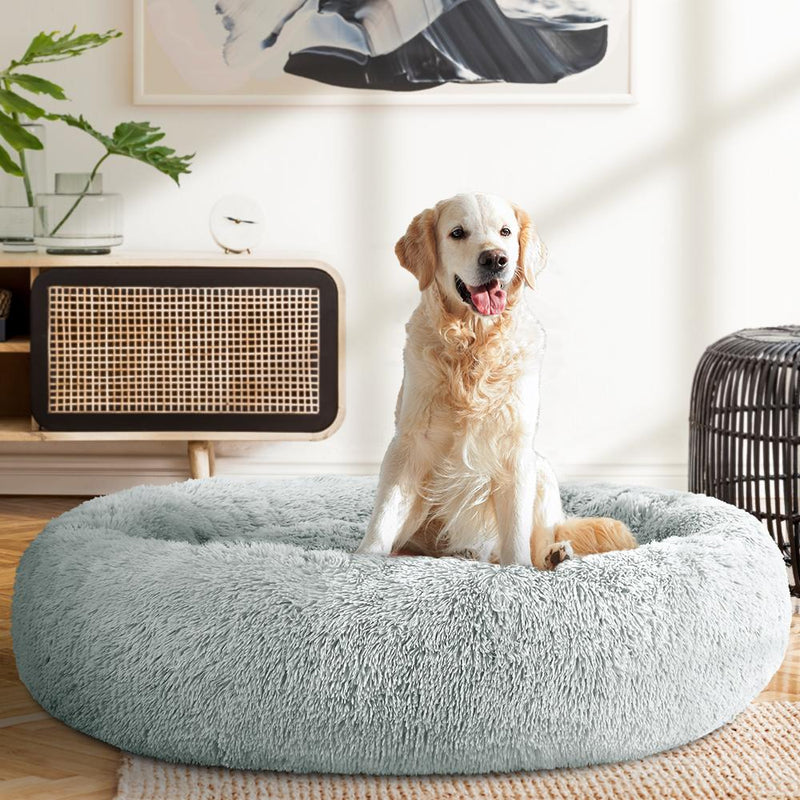 Pet Calming Bed Extra Large 110cm Light Grey Sleeping Comfy Washable - Pet Care > Dog Supplies - Rivercity House And Home Co.