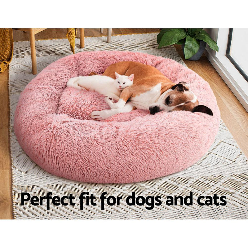 Pet Calming Bed Large 90cm Pink Sleeping Comfy Cave Washable - Pet Care > Dog Supplies - Rivercity House And Home Co.