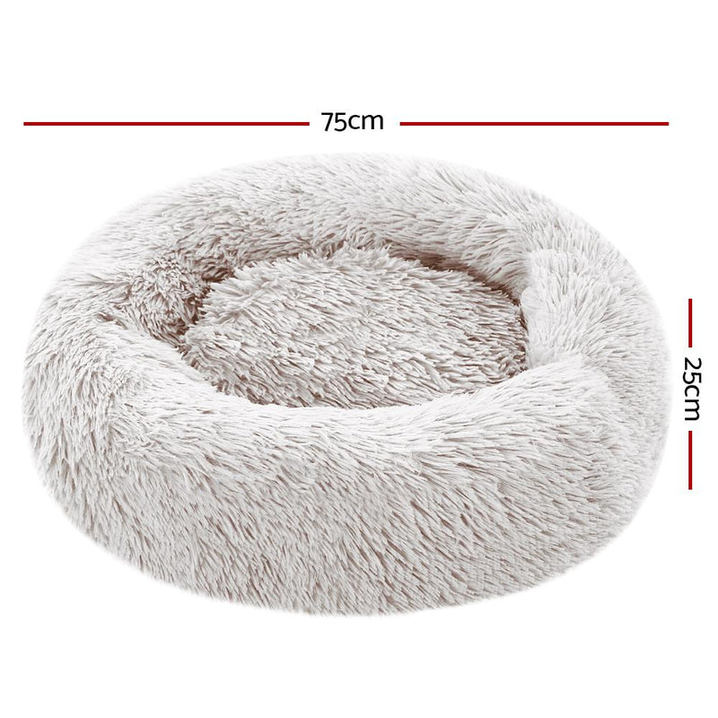 Pet Calming Bed Medium 75cm White Sleeping Comfy Cave Washable - Pet Care > Dog Supplies - Rivercity House And Home Co.