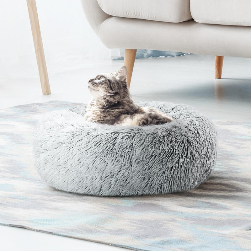 Pet Calming Bed Small 60cm Charcoal Washable - Rivercity House & Home Co. (ABN 18 642 972 209) - Affordable Modern Furniture Australia