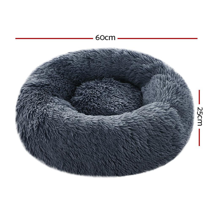 Pet Calming Bed Small 60cm Dark Grey Washable - Rivercity House & Home Co. (ABN 18 642 972 209) - Affordable Modern Furniture Australia