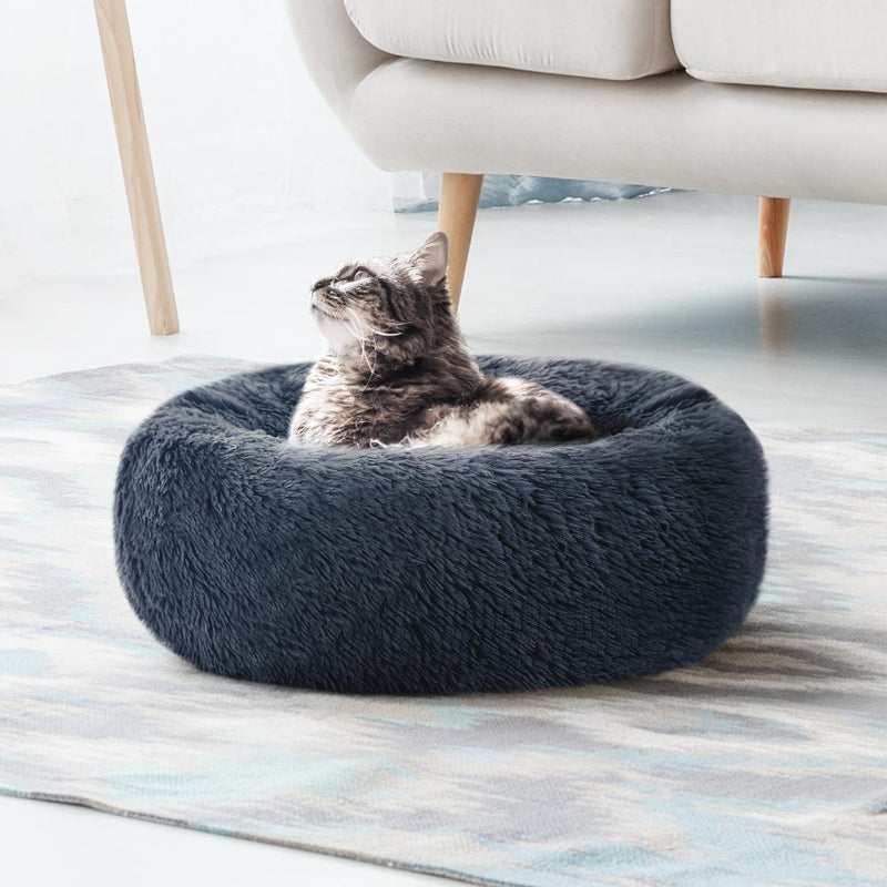 Pet Calming Bed Small 60cm Dark Grey Washable - Rivercity House & Home Co. (ABN 18 642 972 209) - Affordable Modern Furniture Australia