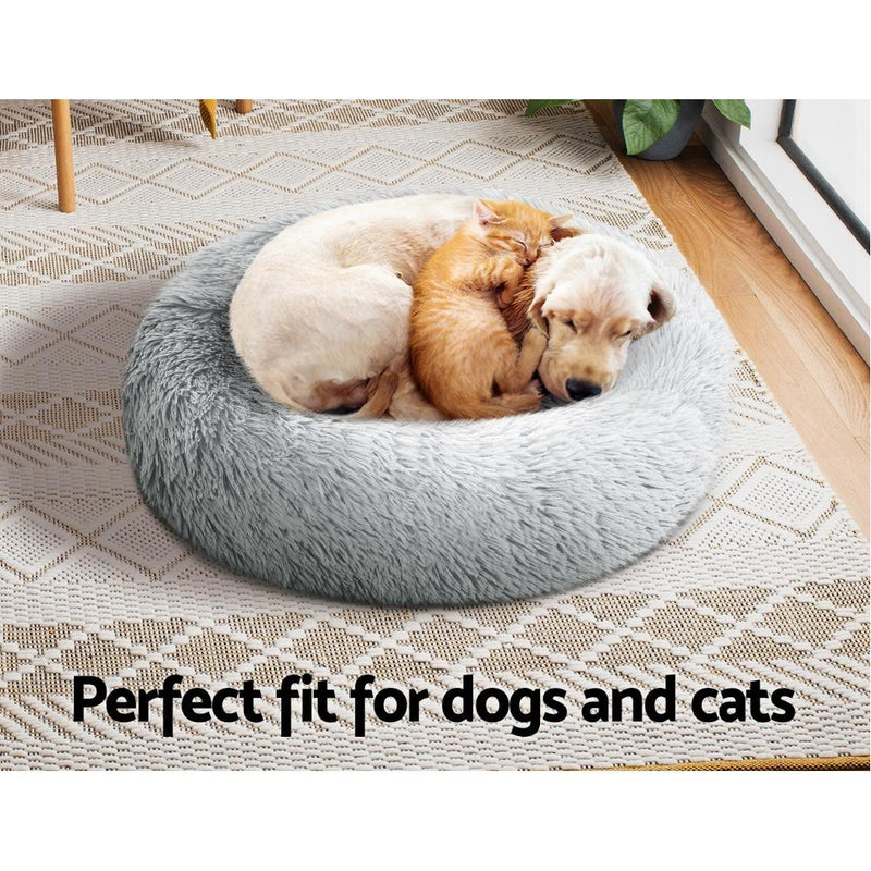 Pet Calming Bed Small 60cm Light Grey Washable - Rivercity House & Home Co. (ABN 18 642 972 209) - Affordable Modern Furniture Australia