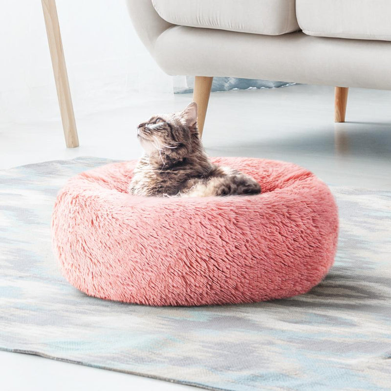 Pet Calming Bed Small 60cm Pink Washable - Rivercity House & Home Co. (ABN 18 642 972 209) - Affordable Modern Furniture Australia