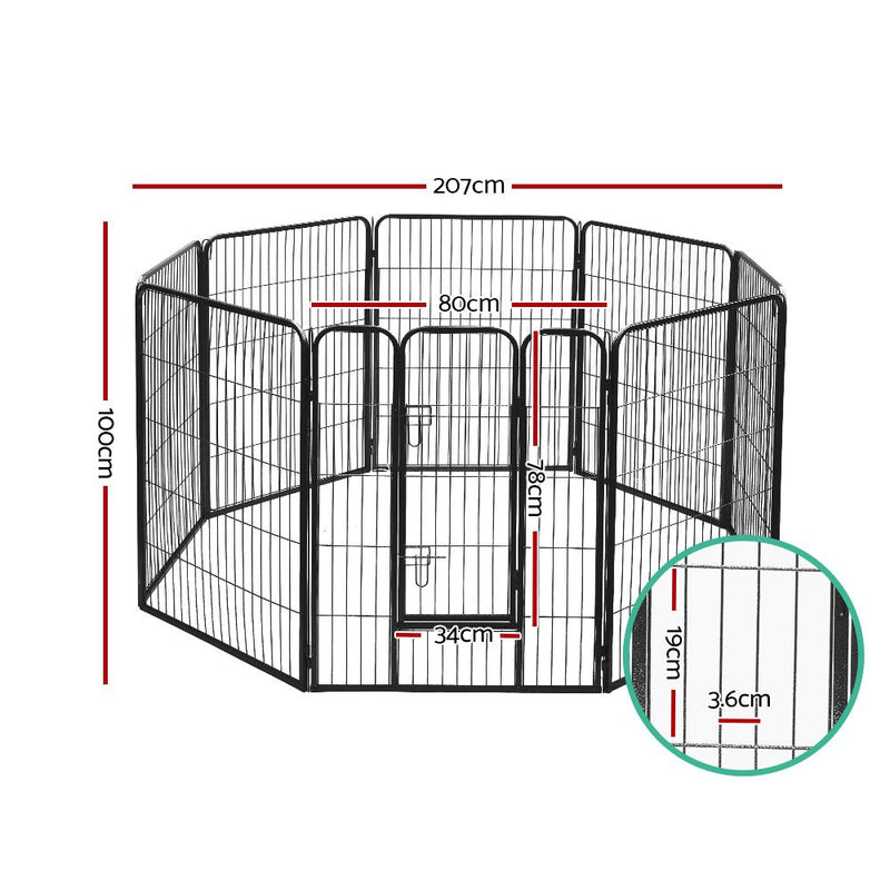 Pet Playpen Dog Playpen 40" 8 Panel Puppy Enclosure Fence Cage - Pet Care > Dog Supplies - Rivercity House & Home Co. (ABN 18 642 972 209)