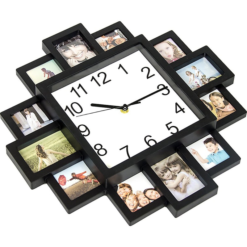 Photo Frame Clock Picture Collage 12-P Display Wall Clock Photowall Home Décor - Home & Garden > Decor - Rivercity House & Home Co. (ABN 18 642 972 209) - Affordable Modern Furniture Australia