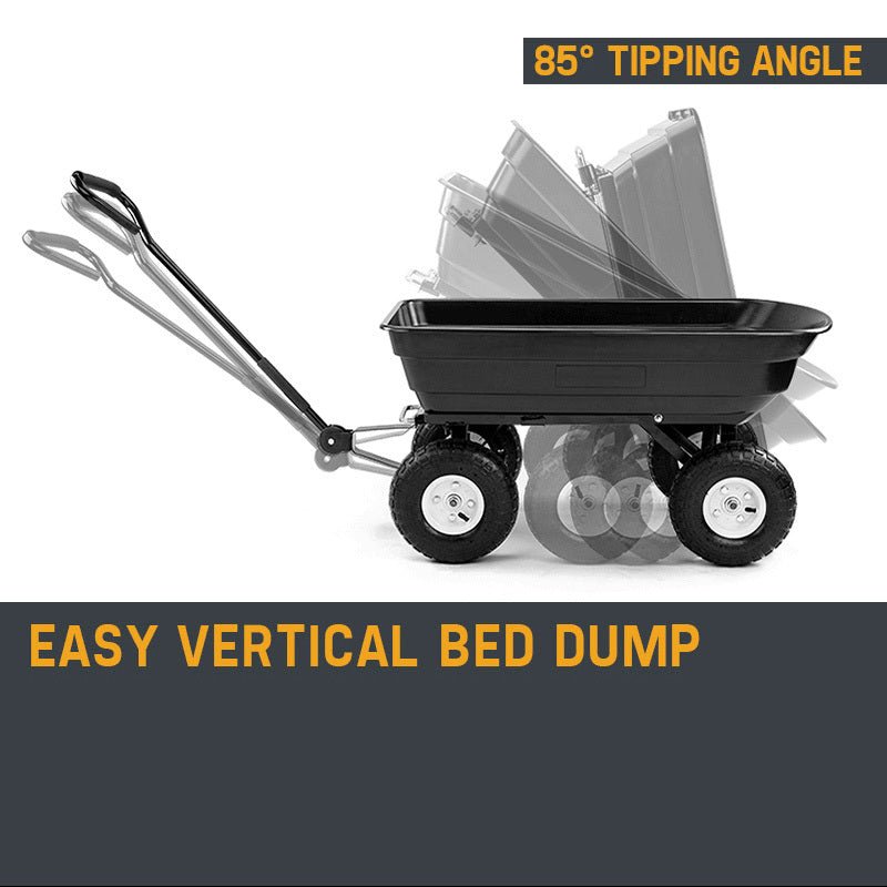 PLANTCRAFT 250kg Poly Pull Dump Cart Garden Hand Trailer Wagon Lawn Wheelbarrow - Home & Garden > Garden Tools - Rivercity House & Home Co. (ABN 18 642 972 209) - Affordable Modern Furniture Australia