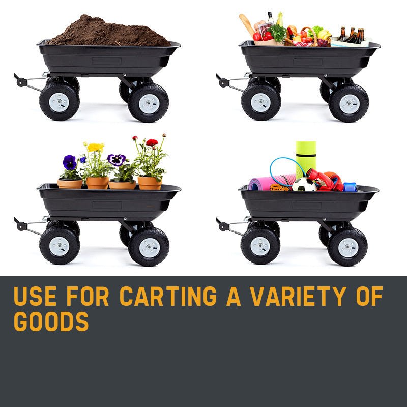 PLANTCRAFT 250kg Poly Pull Dump Cart Garden Hand Trailer Wagon Lawn Wheelbarrow - Home & Garden > Garden Tools - Rivercity House & Home Co. (ABN 18 642 972 209) - Affordable Modern Furniture Australia