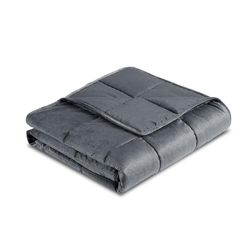 Plush Weighted Calming Blanket 7KG Dark Grey - Rivercity House & Home Co. (ABN 18 642 972 209) - Affordable Modern Furniture Australia