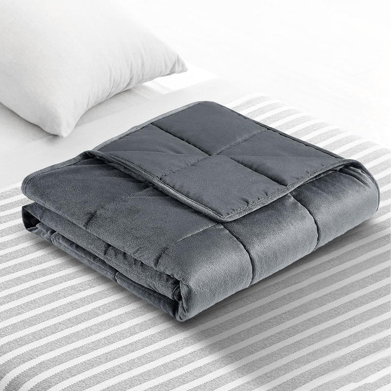 Plush Weighted Calming Blanket 7KG Dark Grey - Home & Garden > Bedding - Rivercity House And Home Co.